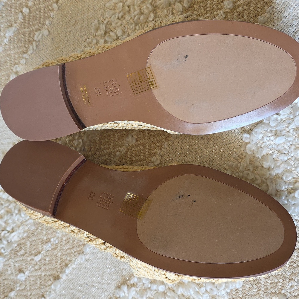 Women's Woven Slip-On Loafers - Bibi Lou Anthropologie Raffia Size 38 - Picture 14 of 15